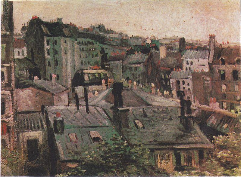 Vincent Van Gogh Overlooking the rooftops of Paris